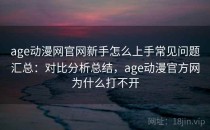 age动漫网官网新手怎么上手常见问题汇总：对比分析总结，age动漫官方网为什么打不开