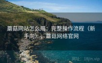 蘑菇网站怎么用：完整操作流程（新手向），蘑菇网络官网