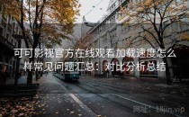 可可影视官方在线观看加载速度怎么样常见问题汇总：对比分析总结
