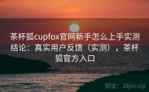 茶杯狐cupfox官网新手怎么上手实测结论：真实用户反馈（实测），茶杯狐官方入口