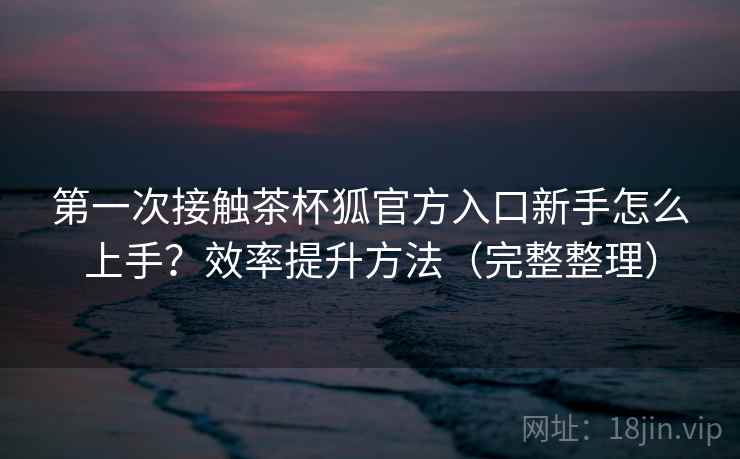 第一次接触茶杯狐官方入口新手怎么上手？效率提升方法（完整整理）  第2张